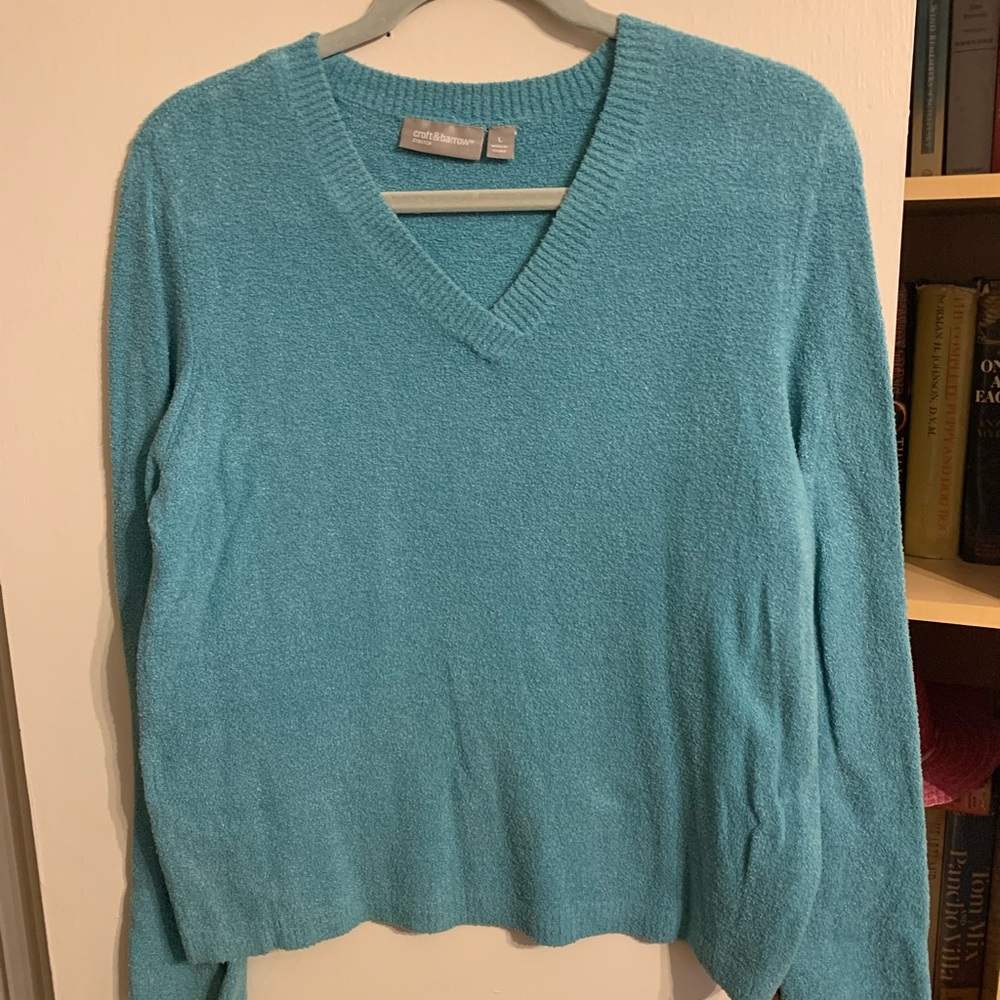 Croft & Barrow Women's V-Neck Sweater - Teal